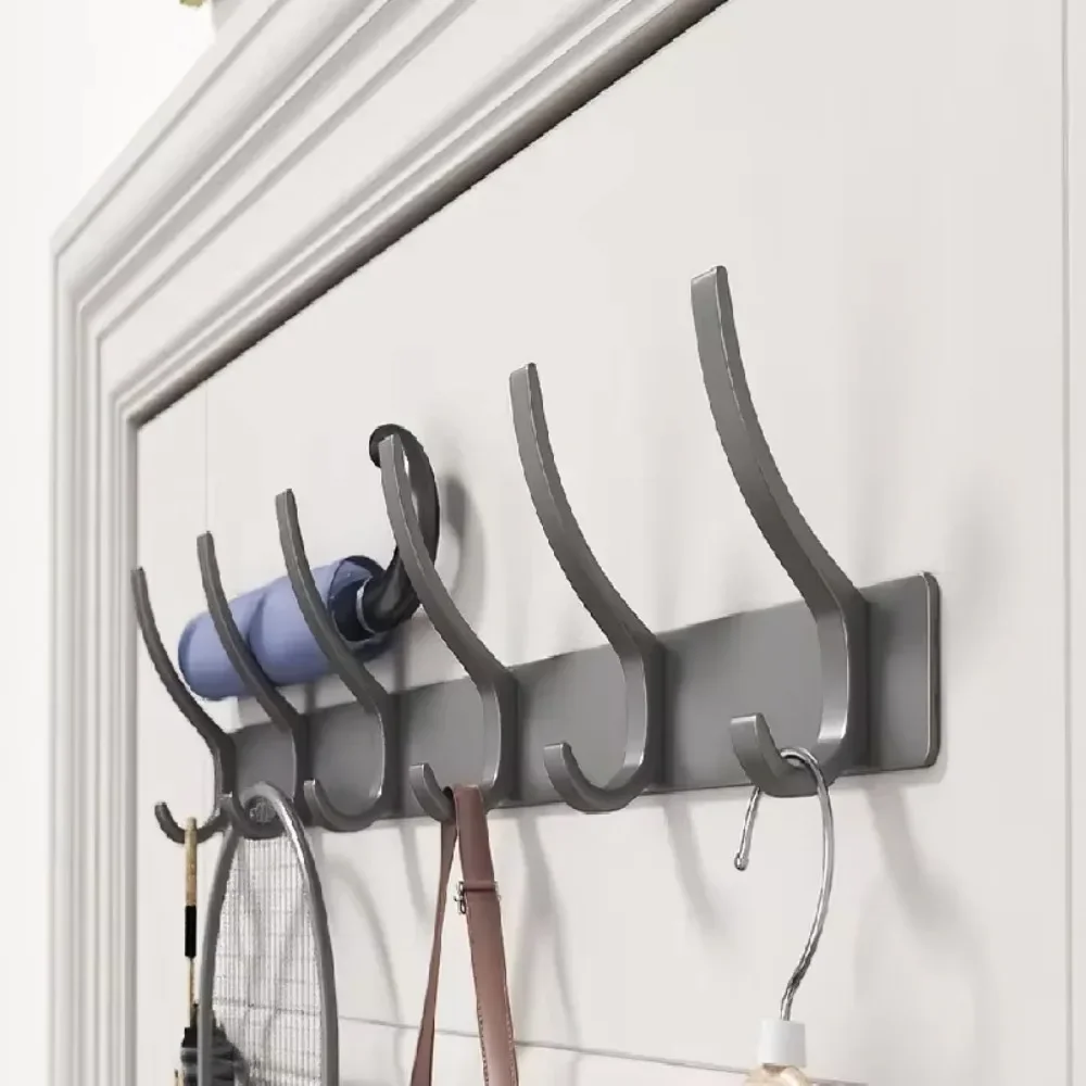CIFBUY Heavy Duty Wall Mount Coat Rack Sticky Hooks Towel Hanger Bathroom Entryway Iron Hanging Storage Home Decor Ornament Gift