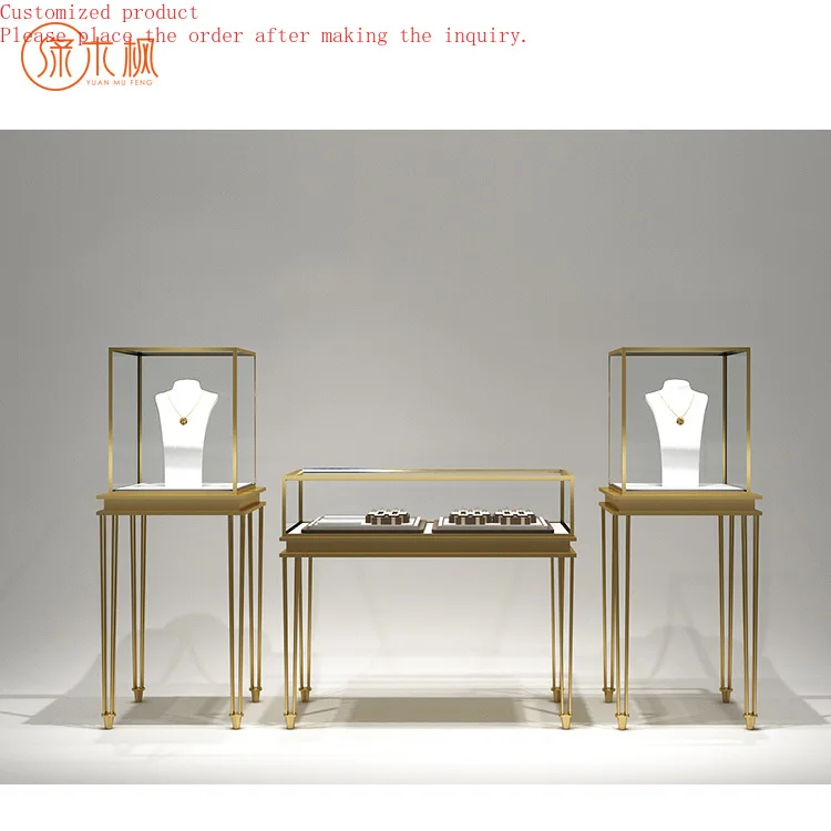 

Fully Assembled Customized Logo Jewelry Display Cabinet Showcase High-end Glass Display Cabinet Jewelry Manufactured