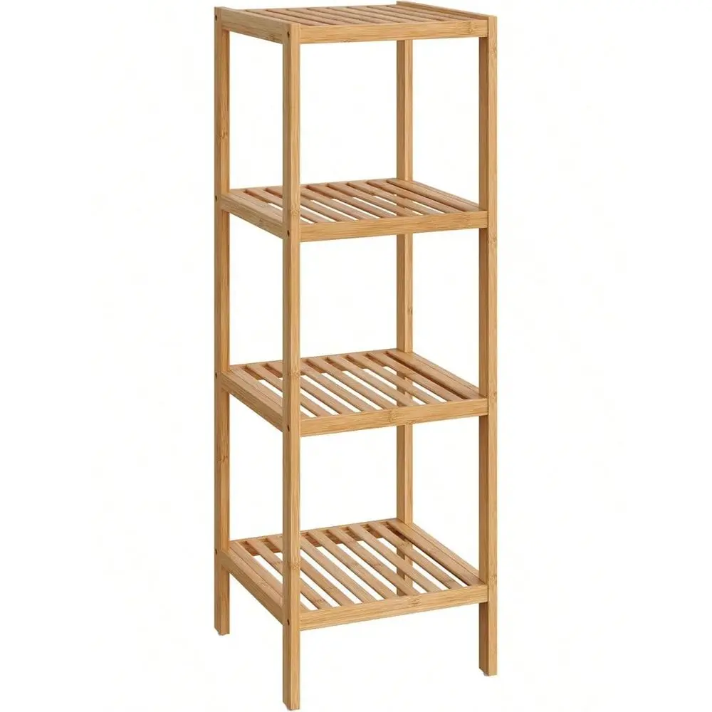 

Bamboo Shelf, Narrow Bathroom Shelf, Standing Towel Rack, Corner Rack, For Kitchen, Living Room, Bedroom, Entryway, Bathroom, N