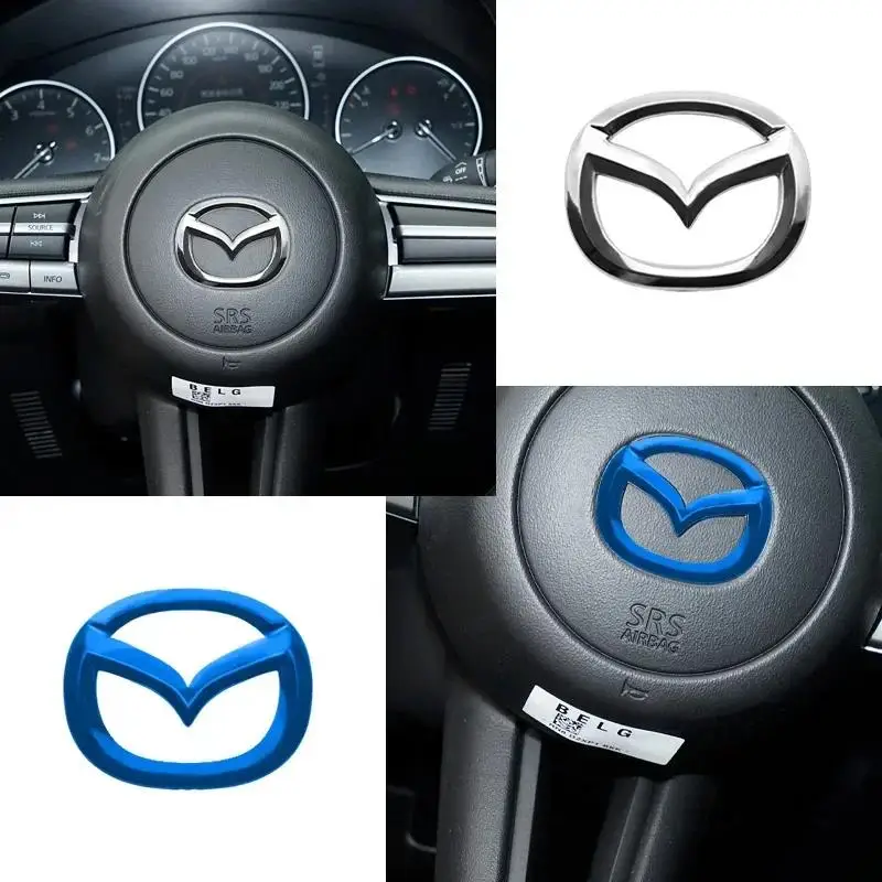

Наклейка с эмблемой центра рулевого колеса Mazda для 3 Axela 6 Atenza CX-5 2 Demio CX-3 CX-30 MX-5, аксессуары для интерьера