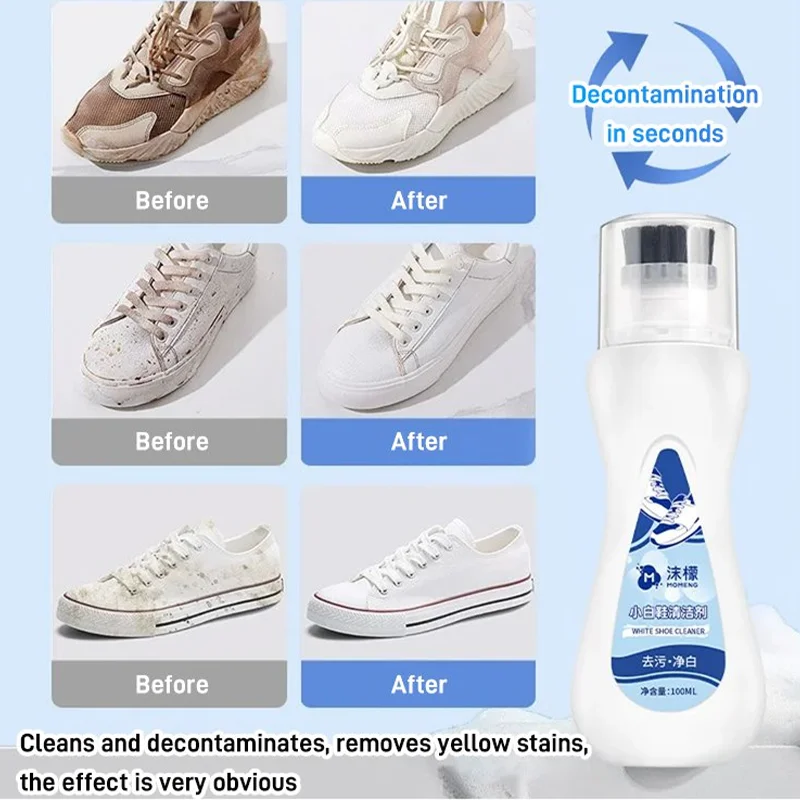 Limpiador de Zapatos blanco de 1/2/4 piezas, limpiador blanqueador de zapatos, limpiador doméstico, espuma de descontaminación fuerte, agente de