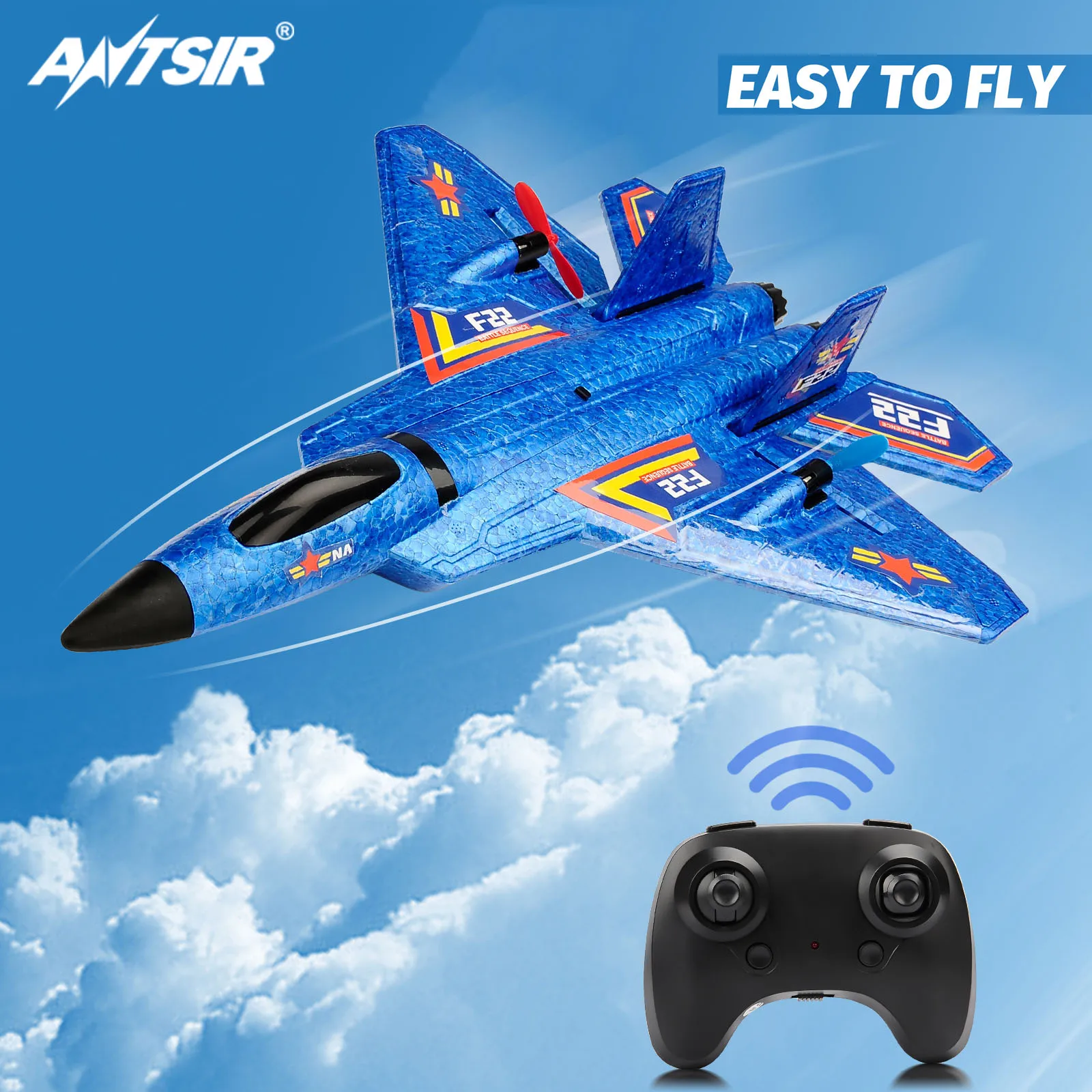 RC Plane F22 2.4G With LED Lights  Remote Control Aircraft Flying Model Glider Airplane EPP Foam RC Toys For Children Gifts