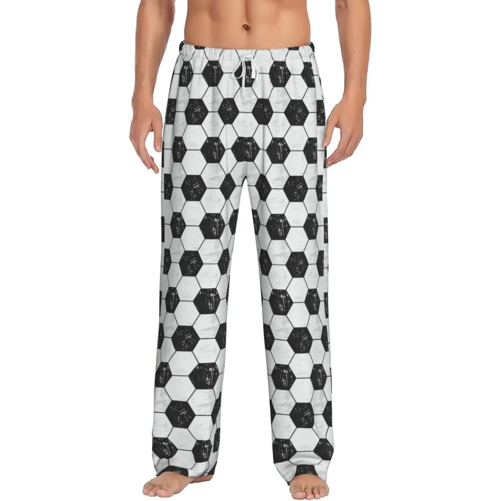 Men's Fashionable Full Print Sleeping Pants, Breathable Casual Sleeping Pants with Drawstring and Pockets Comfortable Home Pants