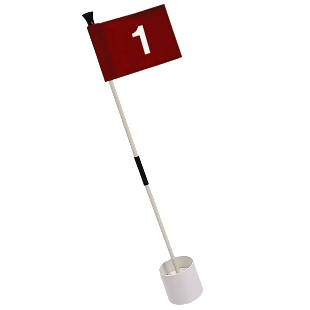 

1 set Golf Flagpole Kit High Visibility Number Printed Glass Fiber Lightweight ABS Base Training Equipment for Golf Practice