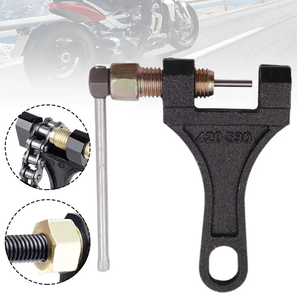 Metal Spanner Link Splitter Removedor de pinos Ferramenta de remoção de corrente Cortador de disjuntor Ferramentas de reparo para motocicleta, 420-530, R4j4