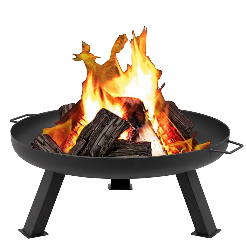 23.5 Inch Fire Pit Portable Charcoal Fire Oven Backyard Large Steel Outdoor Modern Brazier Surround