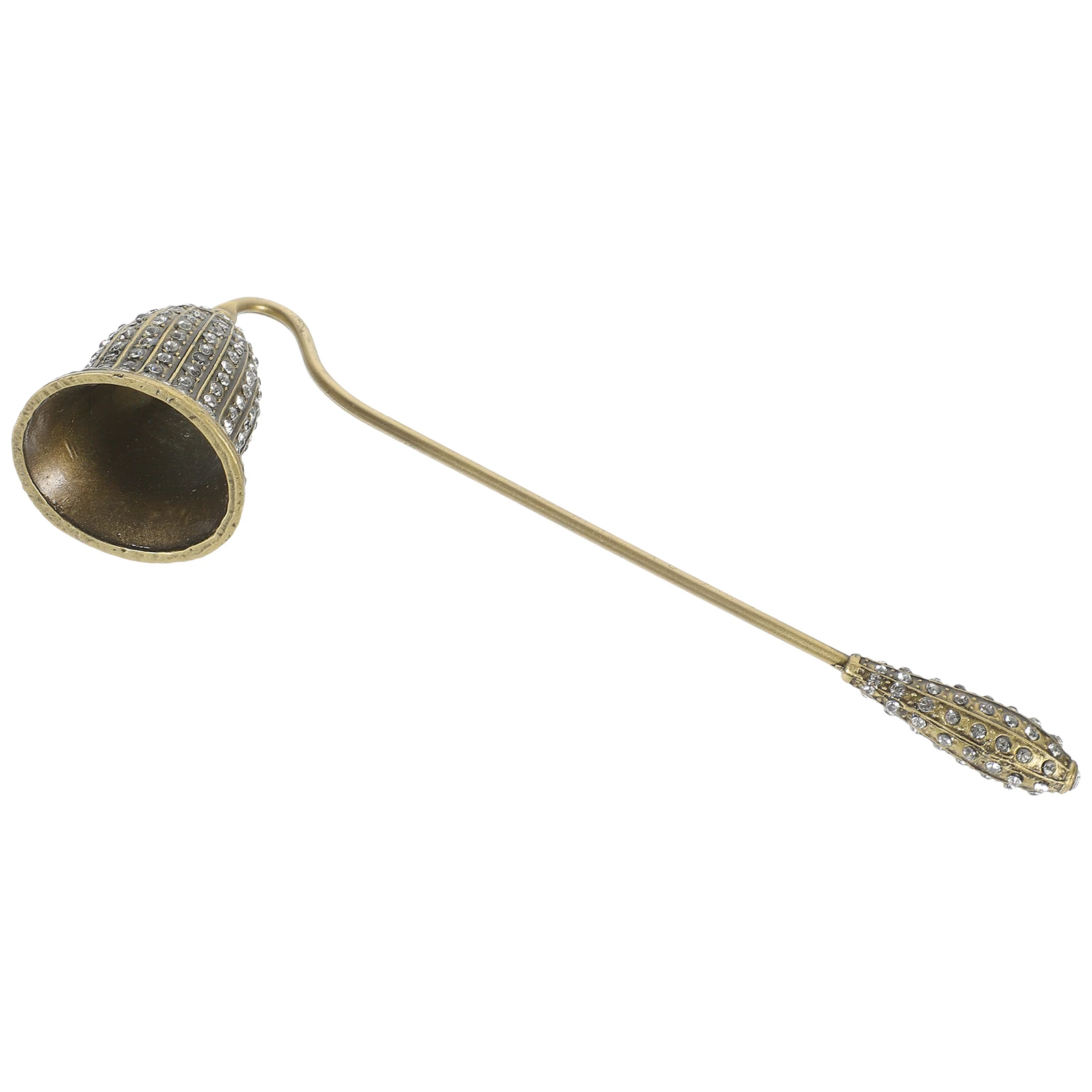 

Creative Snuffer Extinguisher Golden Rhinestones Long Handle Tapered Dinner Candles Reusable Easy Use Gift Idea Metal