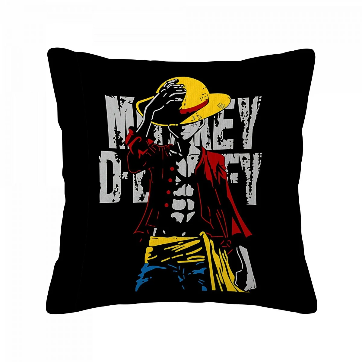 One Piece Anime Dekorativer Kissenbezug, Einzelsofa-Kissenbezug für Wohnzimmer, Schlafzimmer und Schlafkissen, Heimdekoration, Akzent