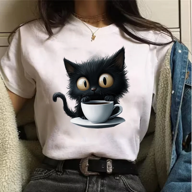 

Plus Size T-Shirts Women White T-shirt Girl Casual Short Sleeve T-Shirts Top For Summer Female Clothes Leopard Print Clothing
