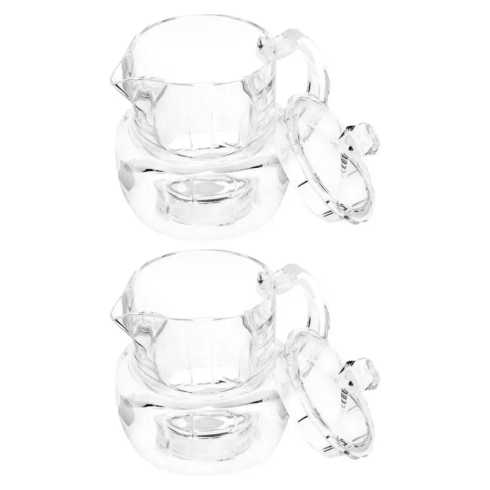 2Pcs Acrylic Honey Jar Syrup Dispenser Set No Spill Sealed Storage Container for Kitchen Home Honey Maple Syrup Jam Jelly