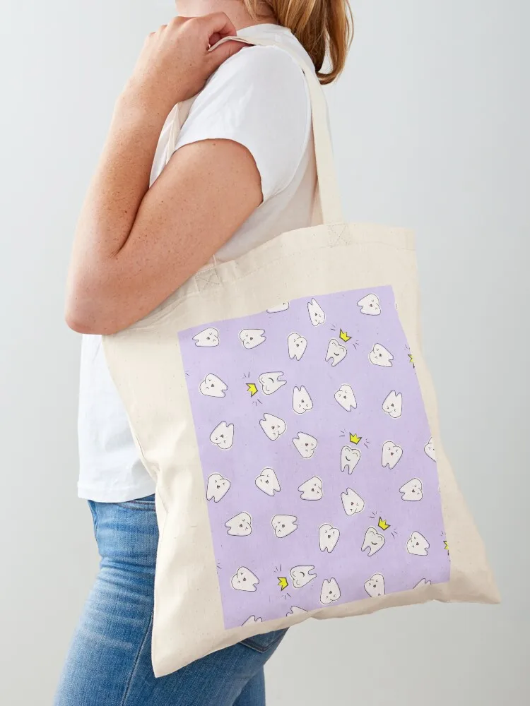 

Tooth dentist nursery print violet Tote Bag personalized tote Women's handbag bag for beach Beach bag