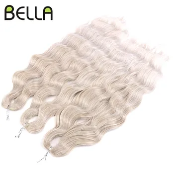 BELLA Lena Haar Synthetische Diepe Golf Vlechten Hair Extensions 24 Inch Watergolf Haar Gehaakte Vlecht Haar Ombre Blond Nep Haar