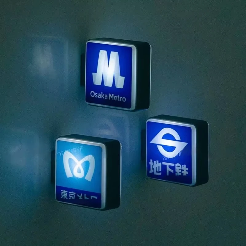 اليابان مترو الانفاق ضوء تسجيل ثلاثية الأبعاد مغناطيس الثلاجة مضيئة الثلاجة ملصق أوساكا كيوتو المغناطيسي Jr السفر تذكارية المغناطيسي ملصق