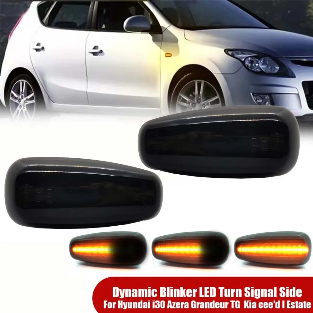 Sequential LED Front Side Marker Indicator Lights For Kia Cee'D Rondo Carens II For Hyundai i30 Avante LED Turn Signal Lights