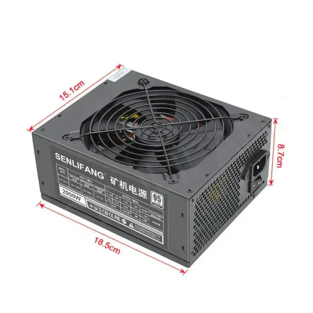 2000W 1800W  New Full Module Mining Power Supply Support 8 GPU Ethereum ETC RVN ATX PC PSU For BTC Miner Machine