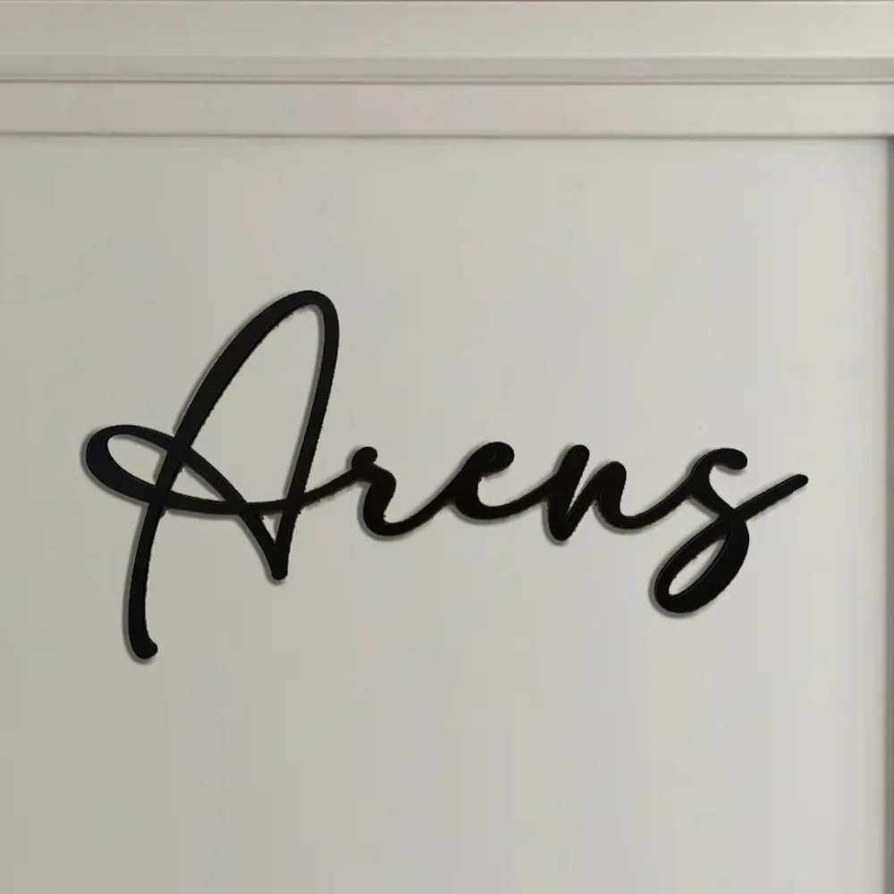 Acryl-Türschild Personalisiertes Familien-Namensschild Wanddekoration, Modernes Einweihungsgeschenk Elegante Schriftart