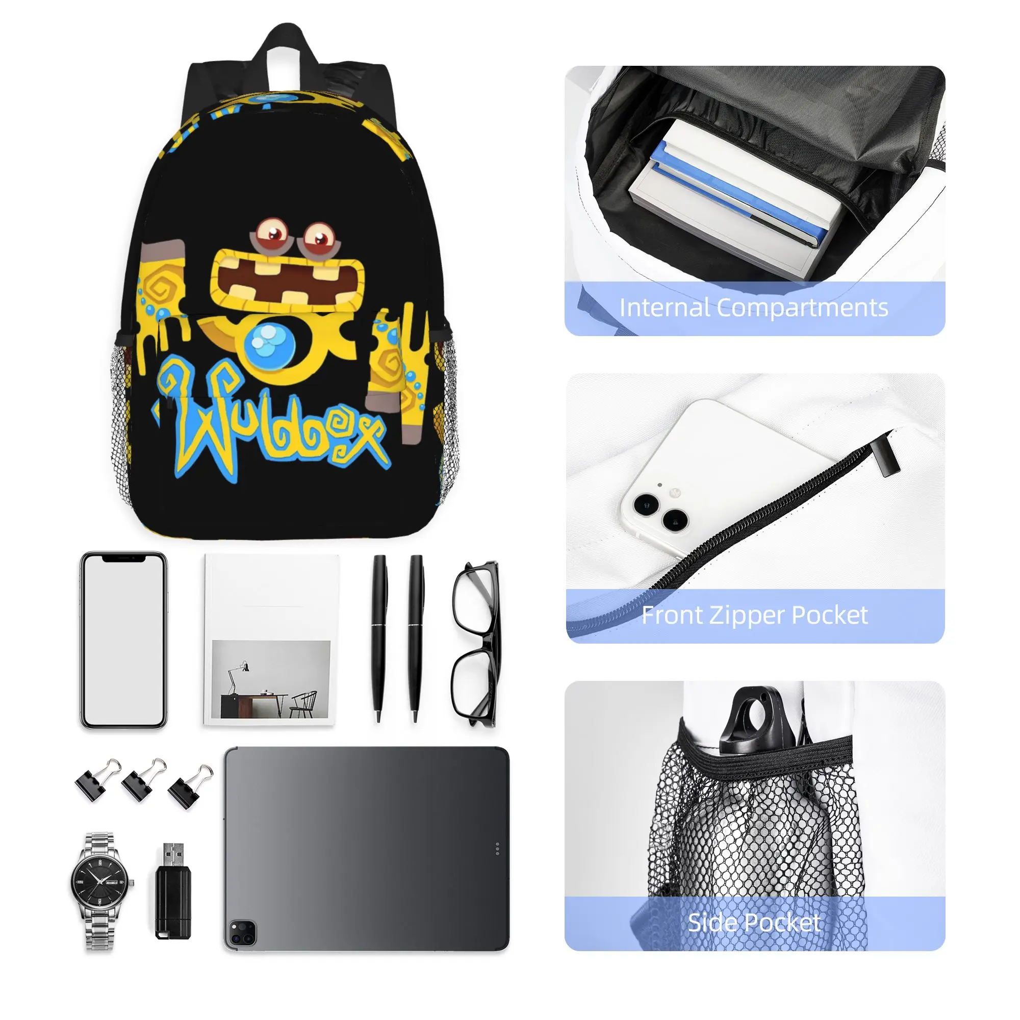 Wubbox My Singing Monsters Backpack Hot Sale Daypack Large Capacity Boys Girls BookBag Shoulder Bags for Men Women School Bag