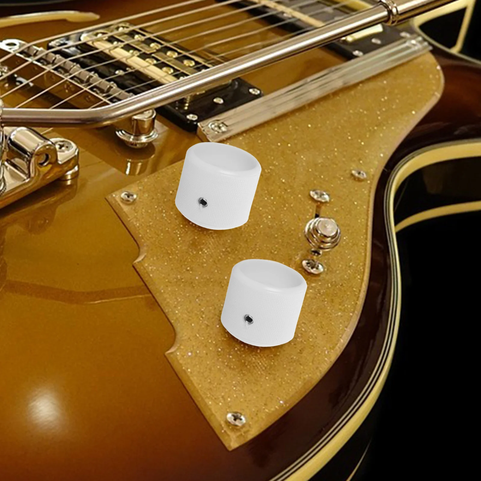 

Volume Buttons Guitar Effect Knob with Hole Round Adjustable Plastic Electric Tone Replacement Bass Knobs