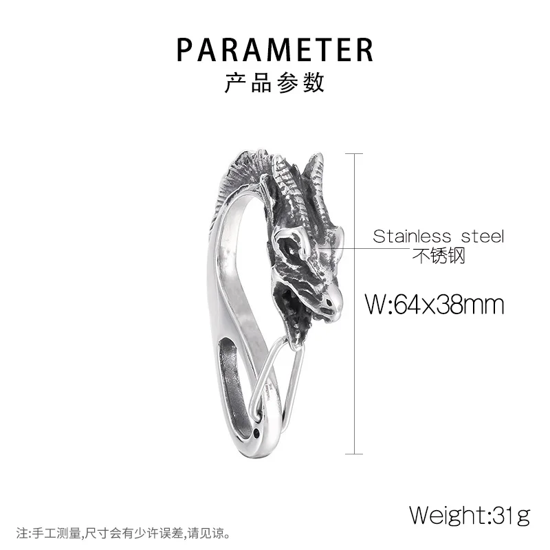 Fongten Männer Skelett Schlüssel verschluss Edelstahl Drachen Löwe DIY Schlüssel bund Verschluss Gothic Karabiner Brieftasche Schlüssel anhänger Haken für Männer – Detail 23