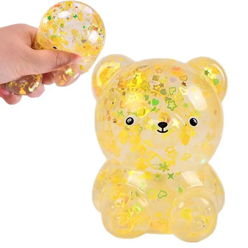 TPR Mini Bear Stress Ball Toy Anti Stress Squishys Slime Bear Slow Rising Squeeze Novelty Fidget Toy Funny Sensory Toys Gift