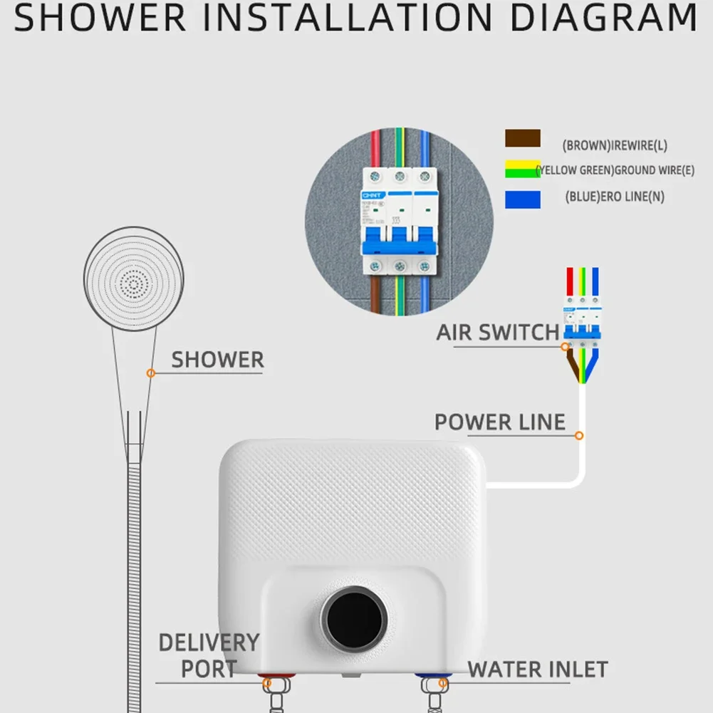 Tankless Water Heater Electric 110V/220V 5500W/7500W On Demand Instant Under Sink Water Boiler 30°C-55°C Home