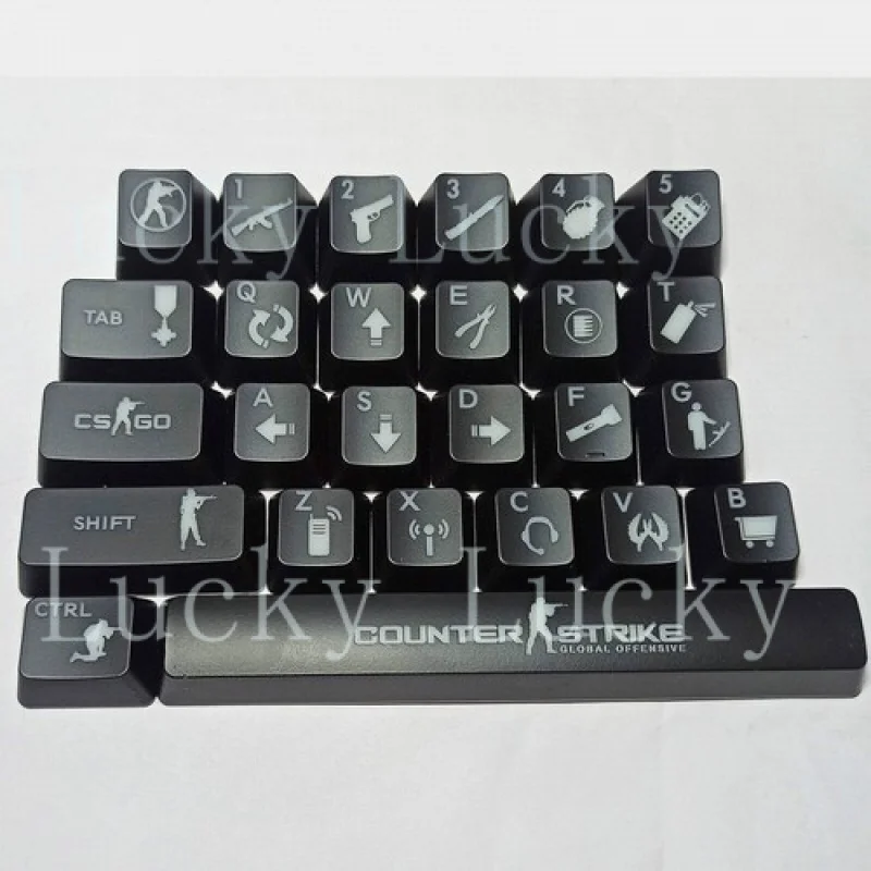 f  26 Keys ABS Backlit Keycap Gaming Keycap Set for Mechanical Keyboard Accessories