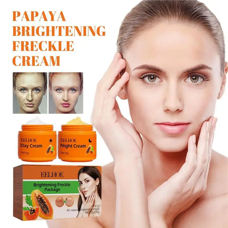 Papaja Dag Nachtcrème Verwijderen Sproeten Donkere Vlekken Zwarte Stippen Melasma Remover Anti Pigmentatie Bleken Donkere Vlekken Crème Op