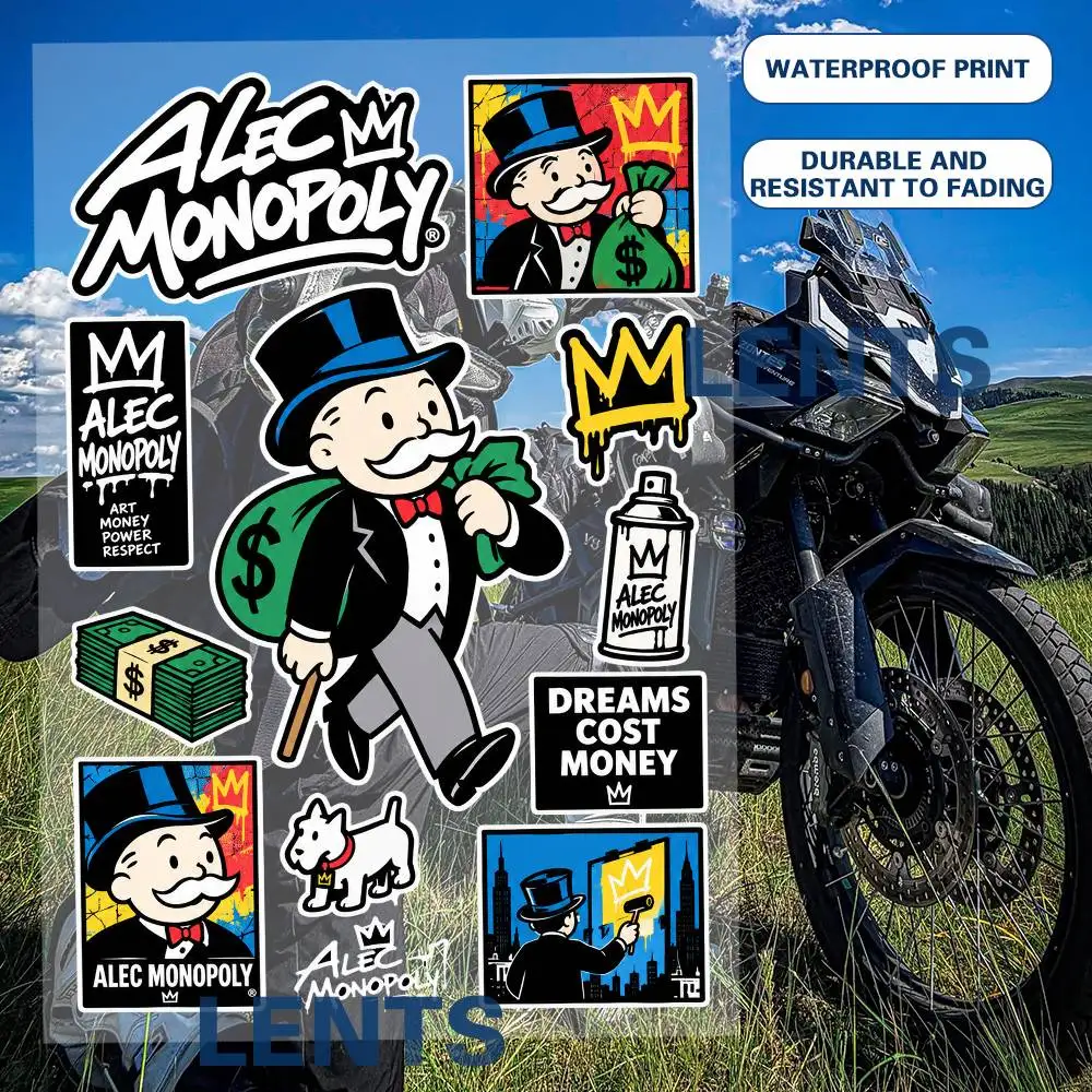 Ale-s-c Mon-opoly Anime Stickers Set Waterproof Vinyl Decals For Laptop Phone Case Helmet Motorcycle Skateboard Car Luggage