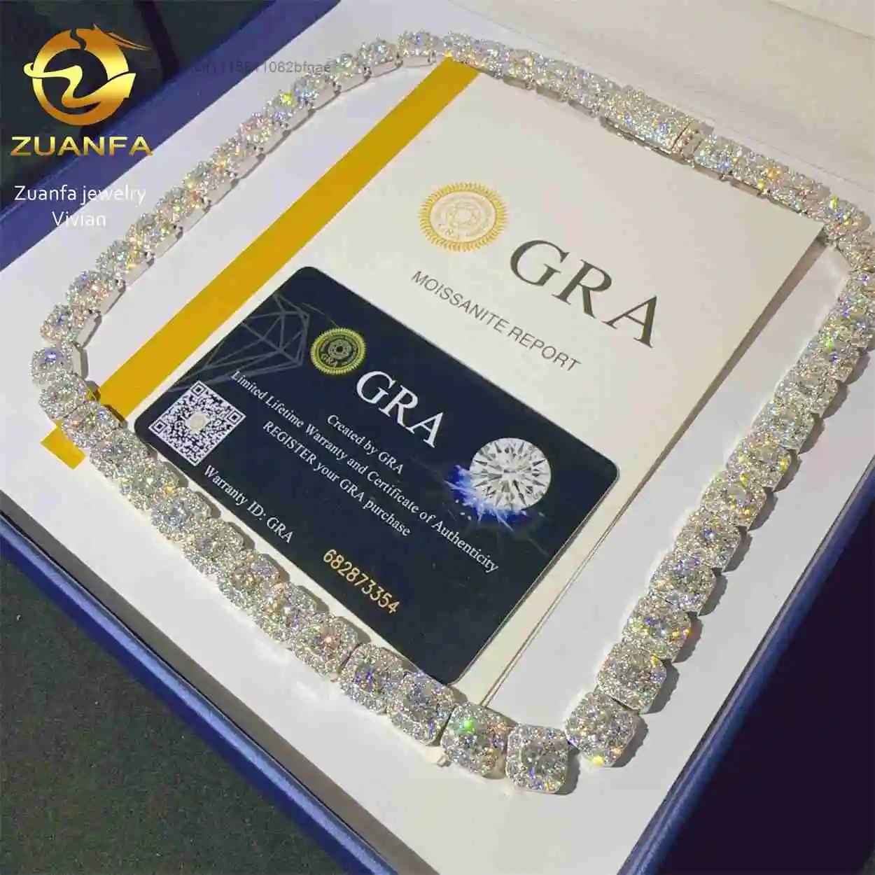 Fashion Jewelry VVS Moissanite 10MM High Quality Necklace Sterling Silver 925 Iced Out Hip Hop Miami Custom Cuban Link Chain，