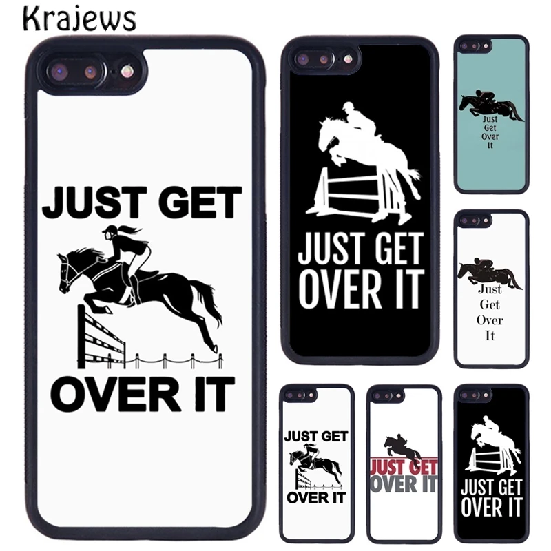 Krajews Just Get Over It Horse Jumper Phone Case For iPhone 16 15 14 XR XS 11 12 mini 13 Pro MAX Plus cover coque