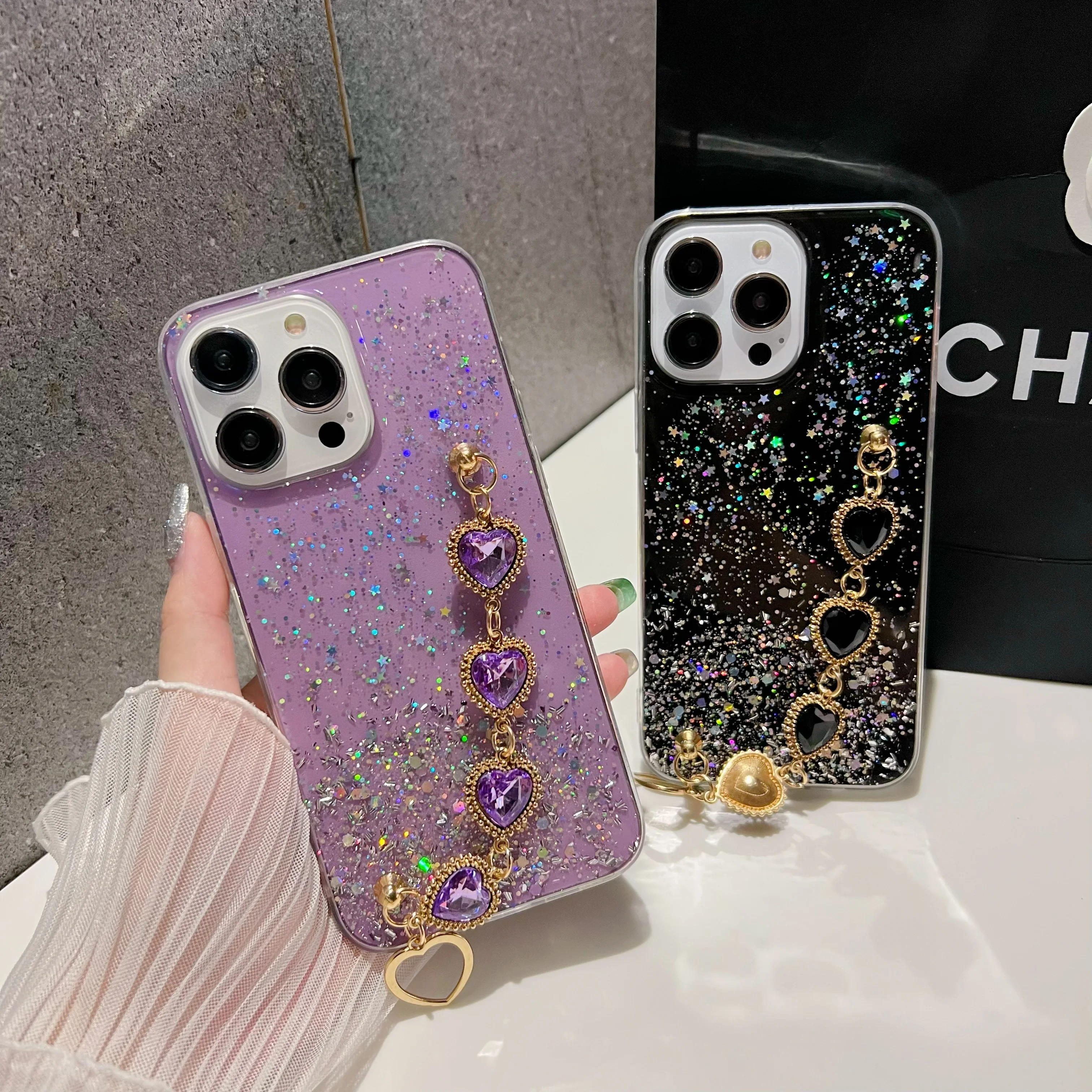 

Luxury Glitter Transparent Phone Case For Huawei nova 12 12s 11 Pro Ultra Lite Soft Shockproof Bumper Love Bracelet Back Cover