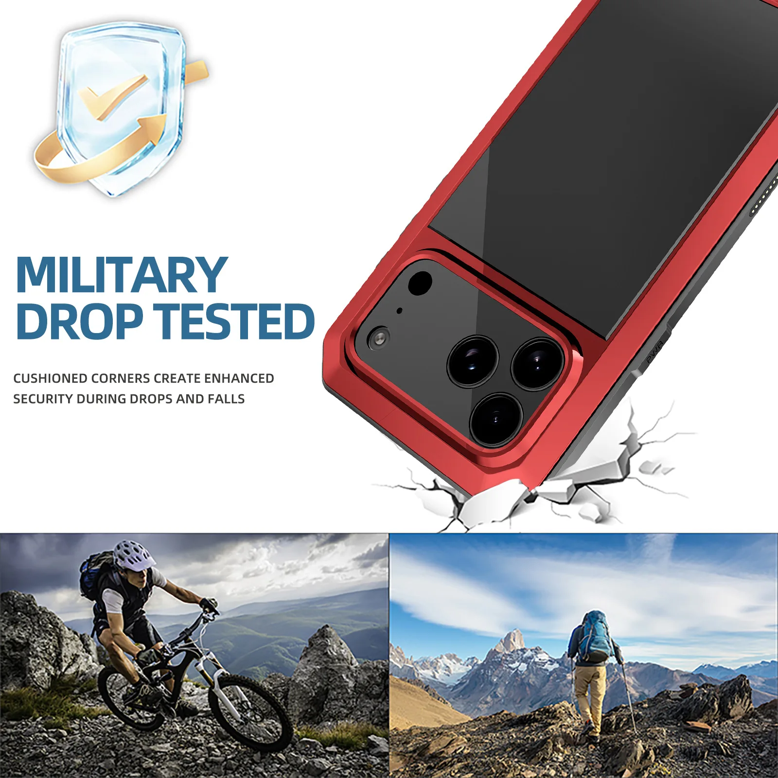 Heavy Duty Metal Shockproof Case For iPhone 18 Pro 18 Pro Max 17 Pro 17 Pro Max Full Body Armor Protective Cover