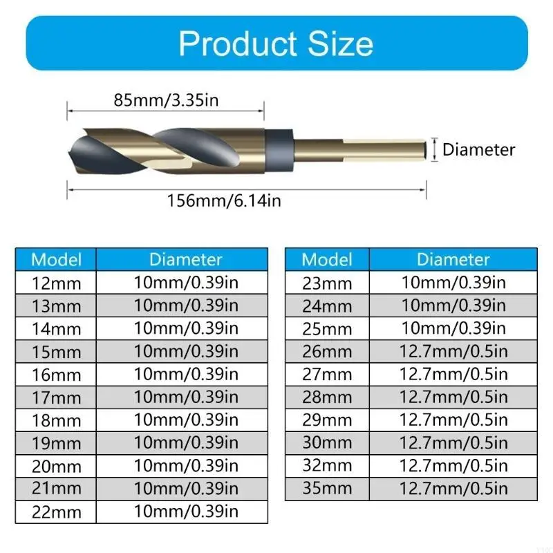 Draagbare 12mm-35mm Spiraalboor Ronde Schacht Verminderde Schacht Boren HSS Multifunctionele Metalen Boor Accessoires Y4QC