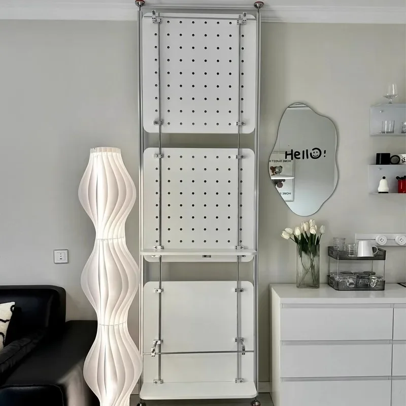Creative aluminum profile perforated board top-of-the-sky non-perforated storage rack home display rack living room partition