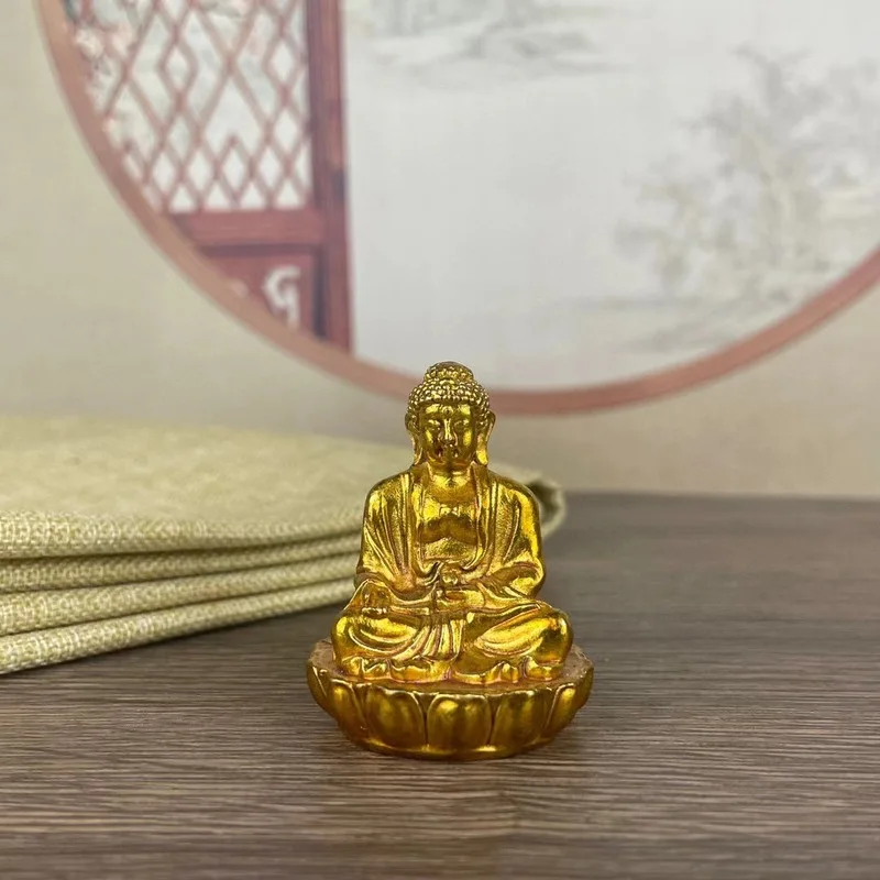 Brass statue of the Great Sun Buddha and Guanyin Bodhisattva, home worship crafts and ornaments