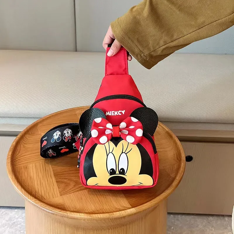 Cute Disney Mickey Mouse Cartoon Shoulder Crossbody Bag for Boys Girls Children Luxury Brand Designer Chest Back Bag Backpack