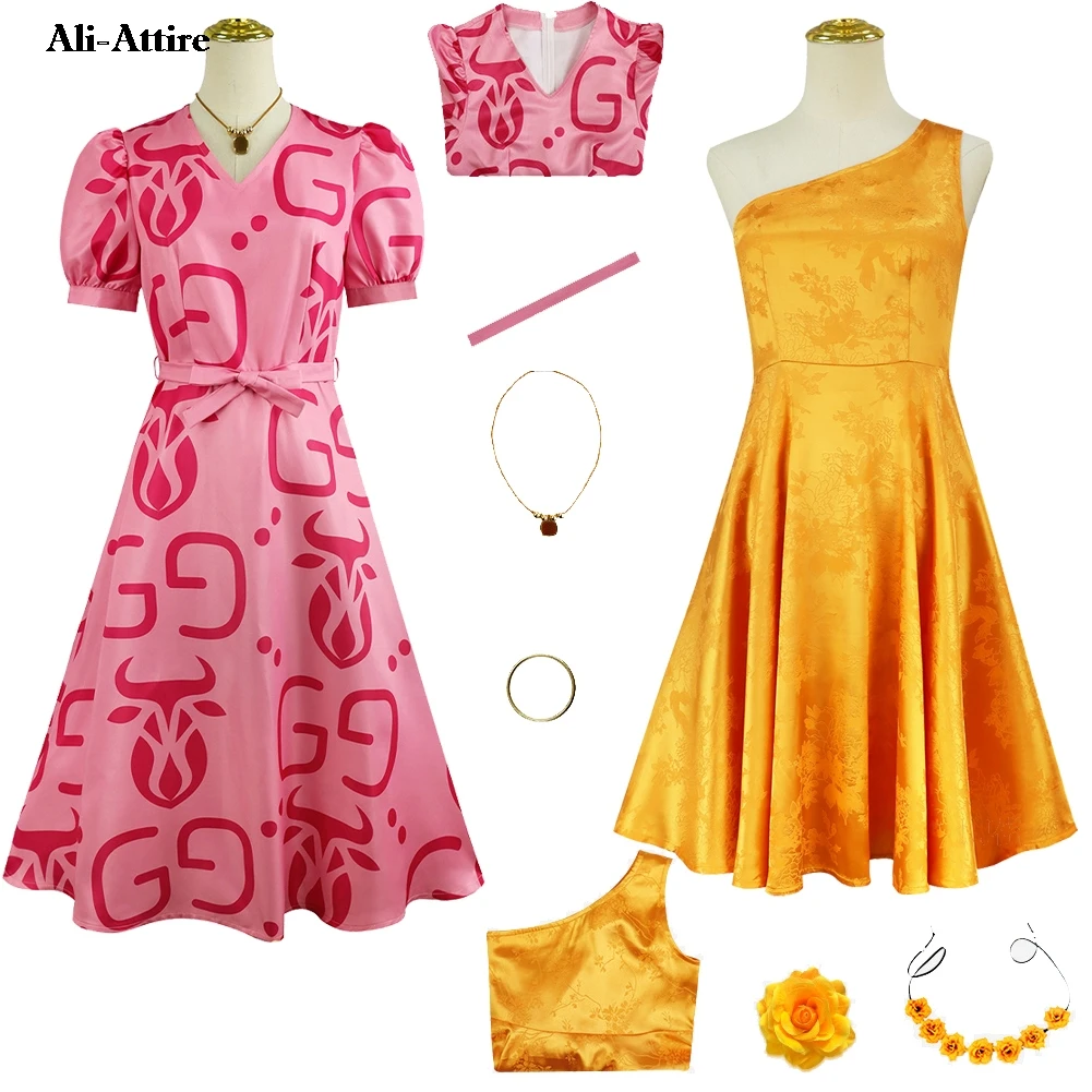 

Cartoon Zoo Cosplay Lulu Cosplay Pink Dress Clothes Party Disguise Women Adult Roleplay Halloween Costume Carnival Outfits Suit