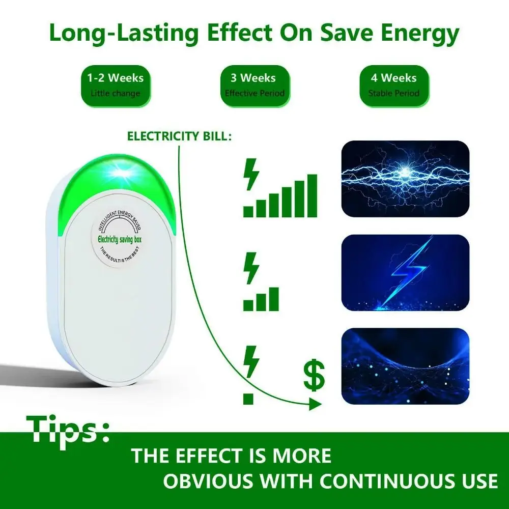 

US/EU/UK Adapter Electricity Saving Box Stable Performance Power Save Electric Energy Saver Smart Saver Cost Reducing