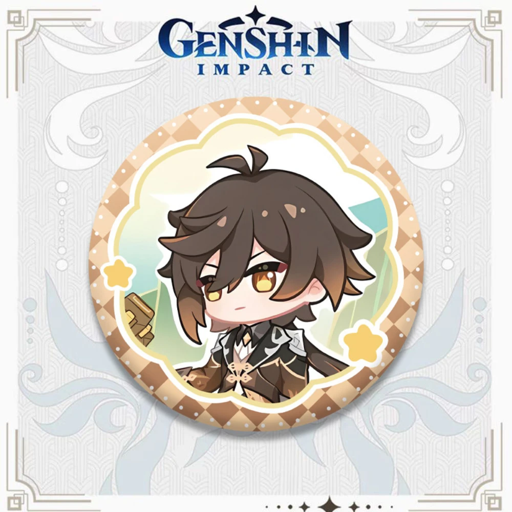 58MM Game Genshin Impact Furina Venti Beelzebul Brooch Badge Gifts Pendant Halloween view 5