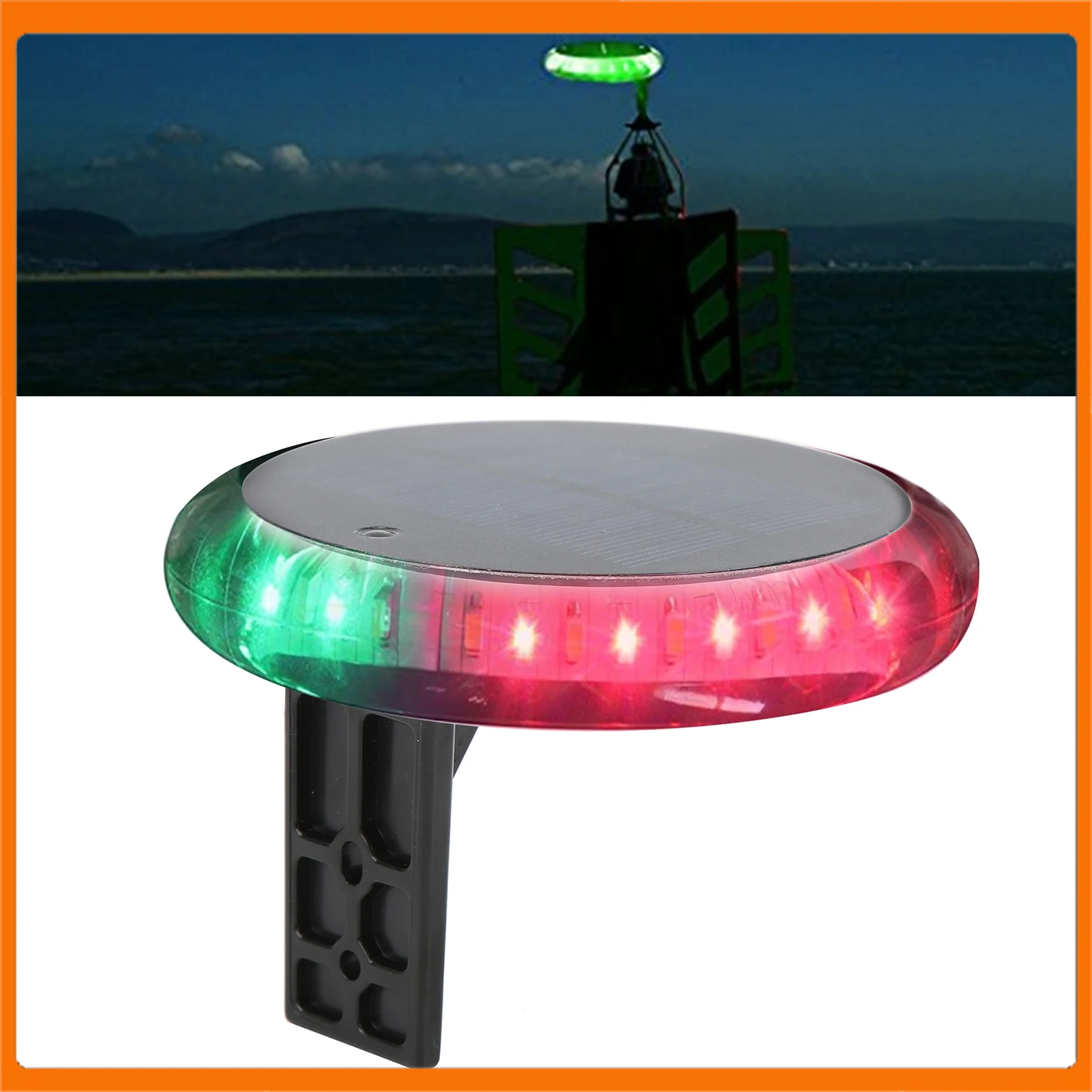 Solar Powered Navigation Lamp Waterproof 6 Modes Boat Bow Light for Wharfs/ Berths/ Houses/ Sea Boats/ Fishing Boats/ Yachts