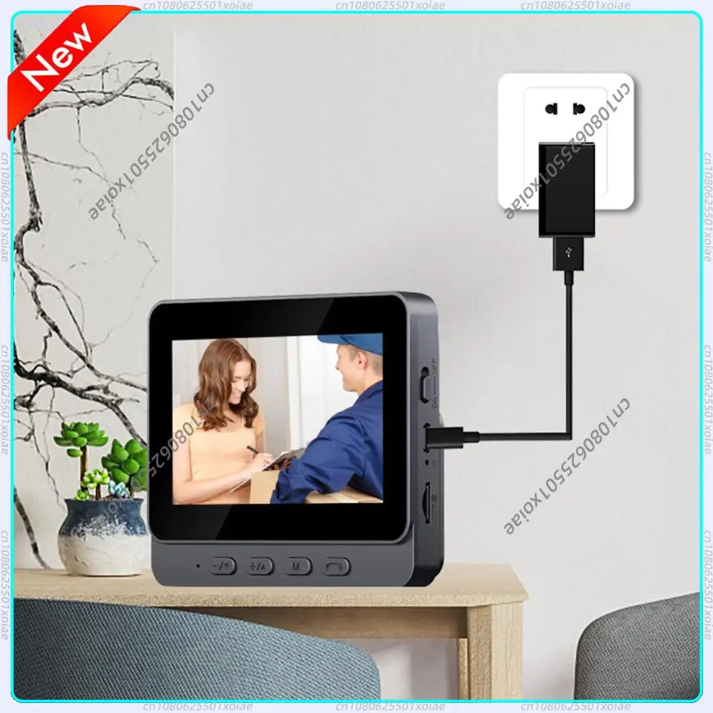 2.4G Wi-Fi Smart Video Doorbell with 4.3Inch IPS Display Dual Communication Doorbell Infrared Night Vision for Home Surveillance
