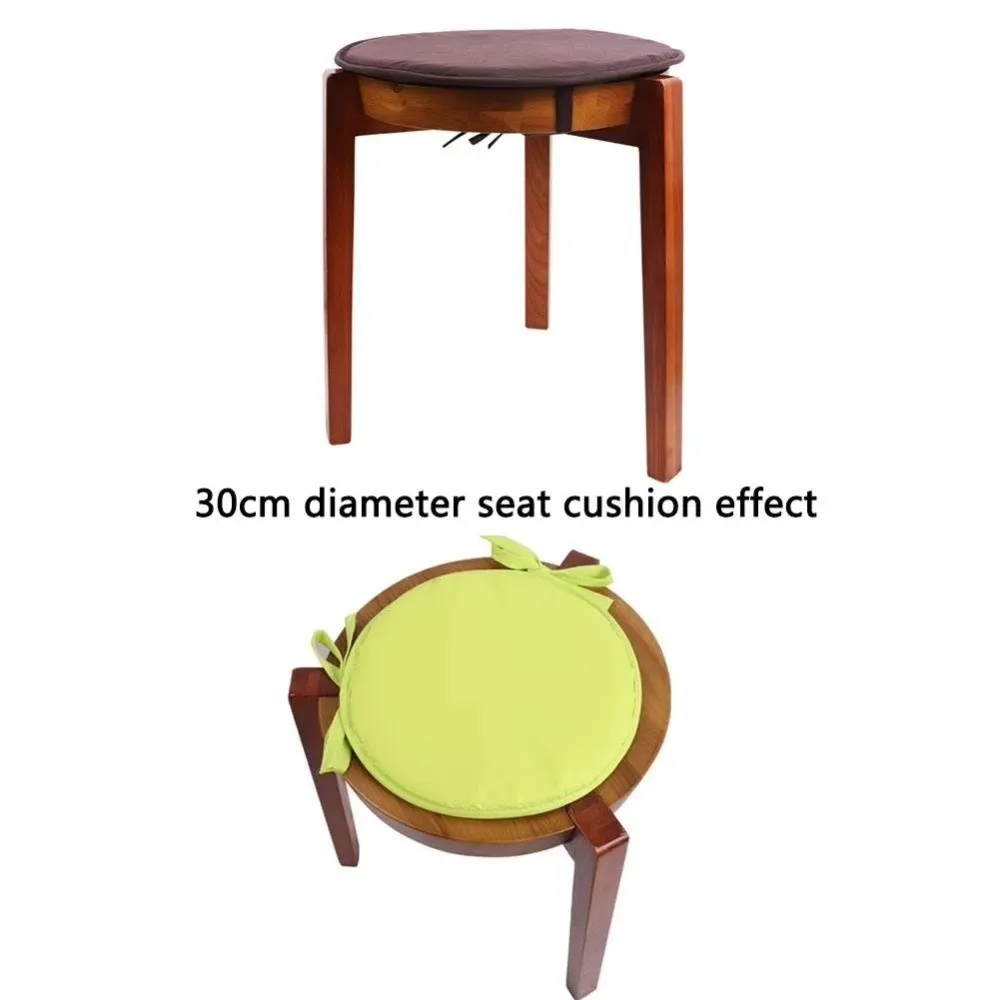 Thickened Sponge Round Chair Pad Washable Candy Color Circular Chair Cushion With Drawstring 30*30CM Seat Pad Cover