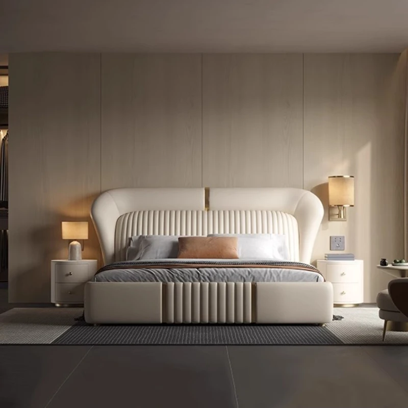 خزائن سرير منظمة منجدة، سرير غرفة نوم فرنسي مزدوج، سرير نوم الأميرة كوين مقاس Muebles Para El Hogar Furniture