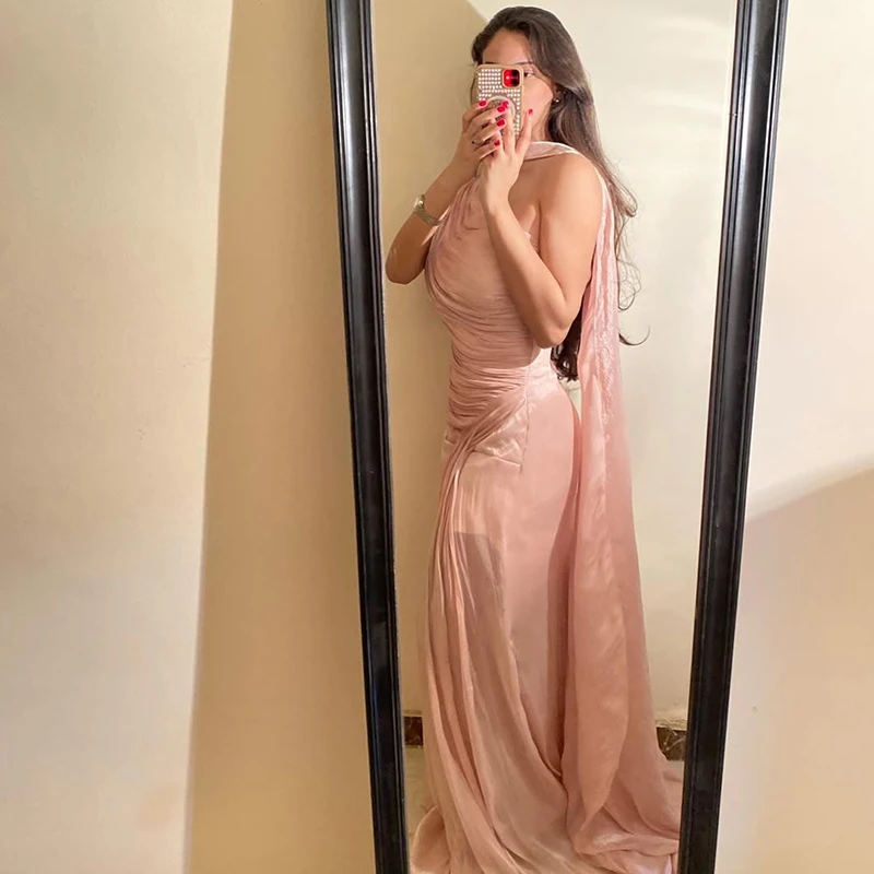 Sukienki wieczorowe Thinyfull, formalne, syrenka, na studniówkę, z jednym ramieniem, plisowane, bez rękawów, na imprezę, koktajl, bal, szyte na miarę.