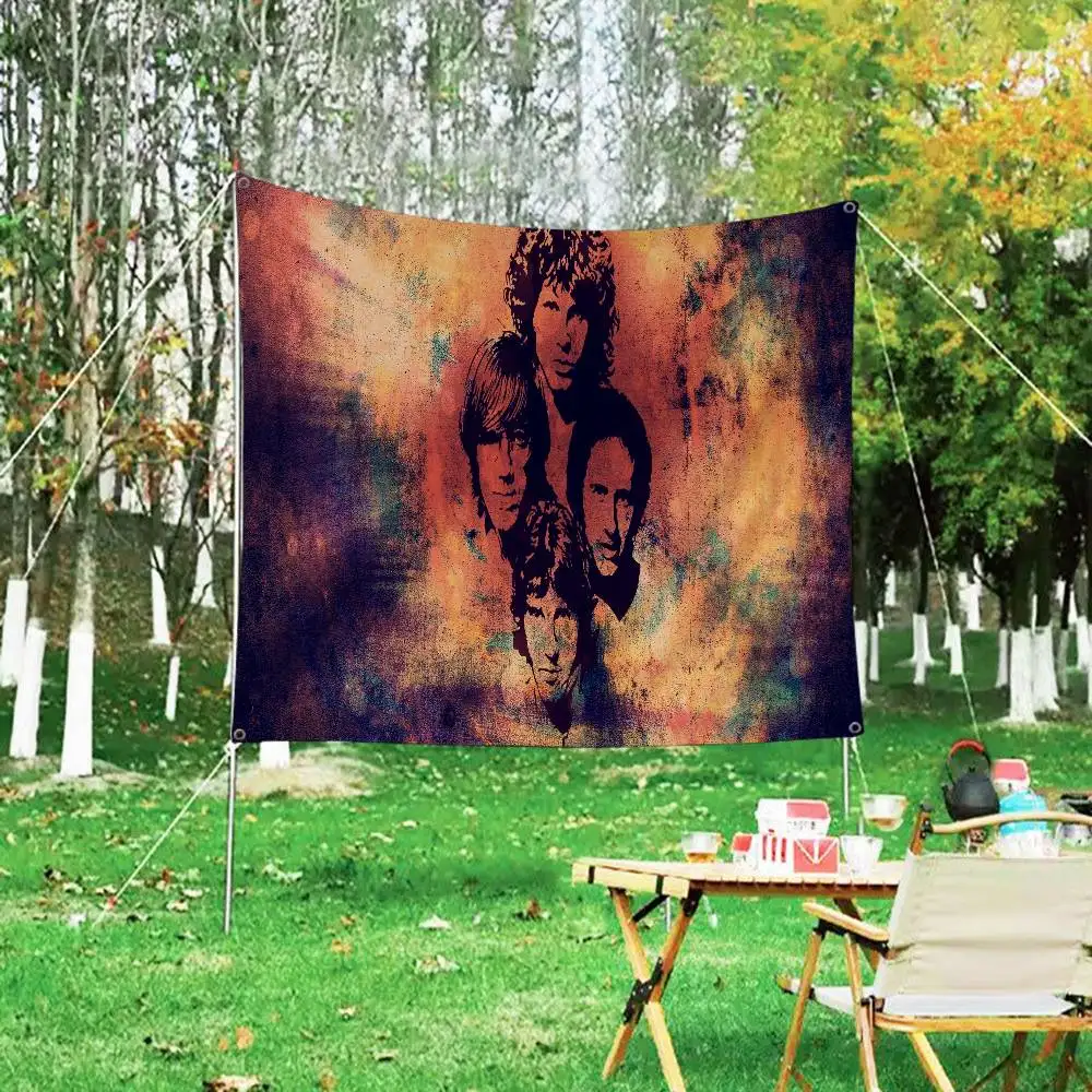 The Doors Singer Small Size Cheerleading Banner Hand Pulled Flag Outdoor Atmosphere Flags
