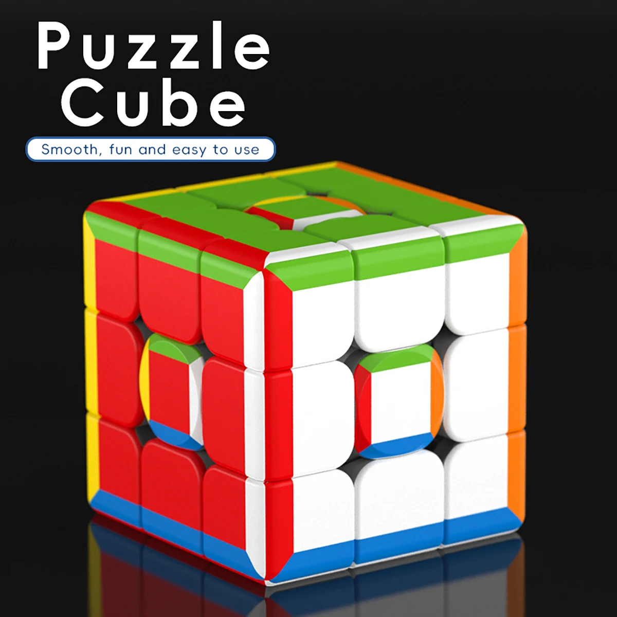 

Magic Cube 3x3x3 Quick Twist UV Printed Colorful Stress-Relieving Puzzle Smooth Professional Speed Game Toy for Children
