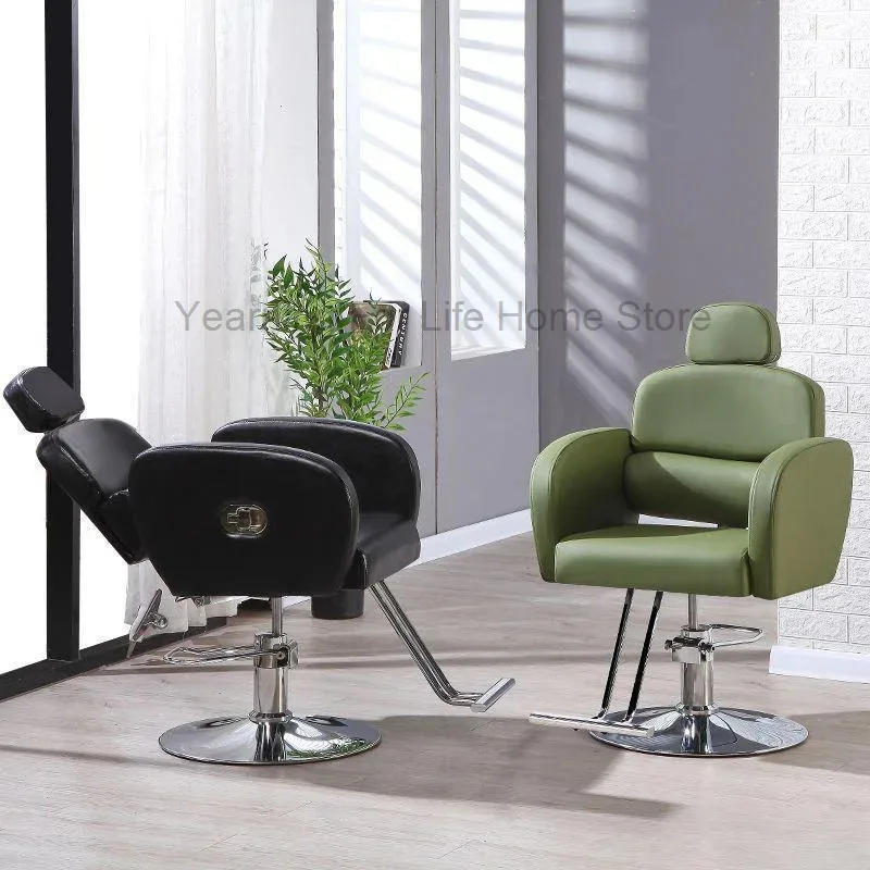 

Professional Barber Chairs Aesthetic Reclining Hairdressing Chairs Stylist Backrest Sillas Barberia Barber Equipment MQ50BC