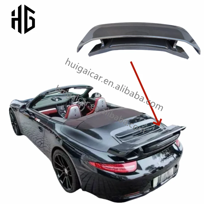 Factory Wholesale Te-chart Style Carbon Fiber Rear Bumper Trunk Spoiler Wing for Porsche Carrera 911 991.1 Tail Spoiler Body Kit