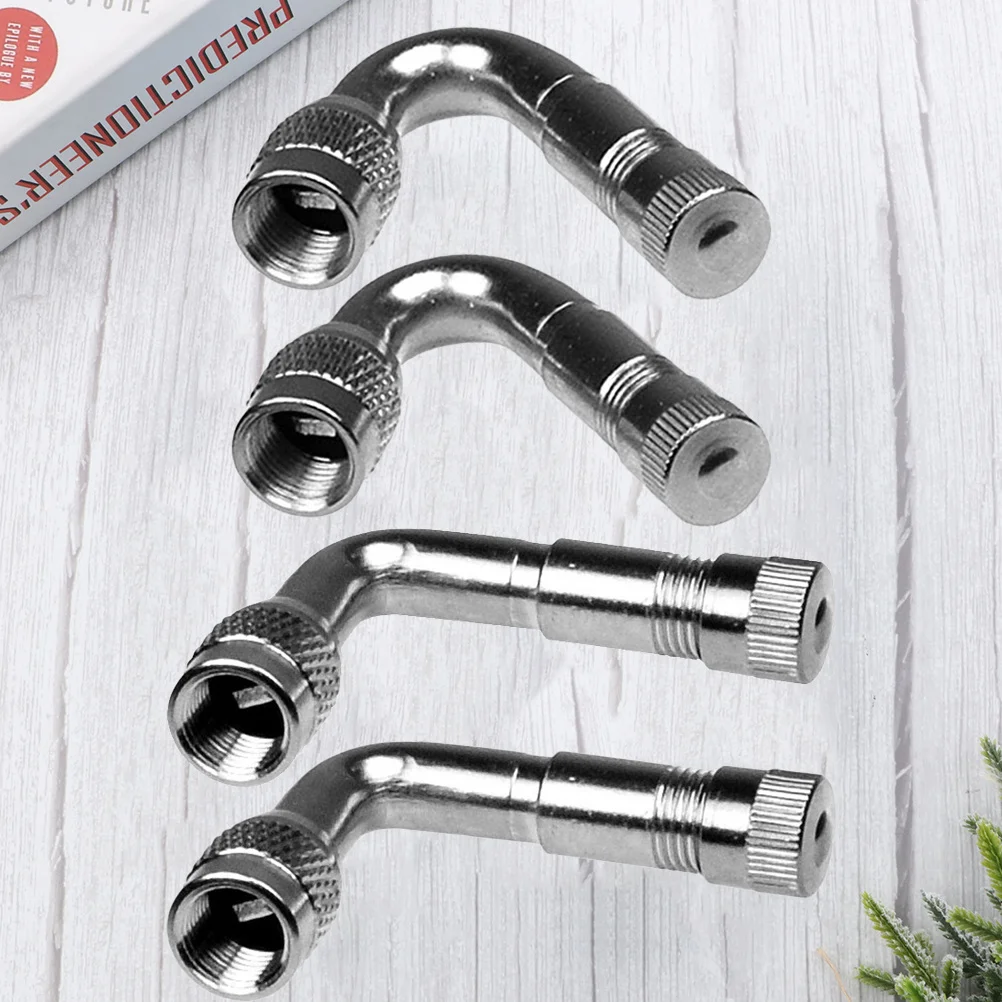 

4pcs 90 Degree 45 Degree Brass Air Tyre Stem Extension Adapter For Car Truck Motorcycle Valve Metal Dust Cap Sealing
