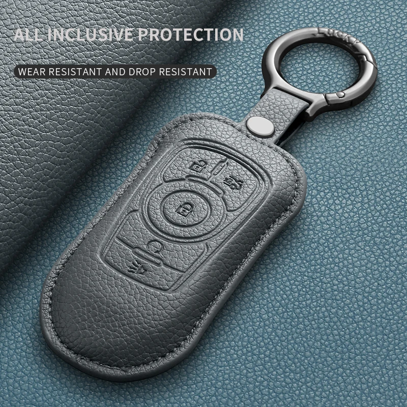 Leather Key Fob Cover For Buick Encore Envision Lacrosse Regal Verano